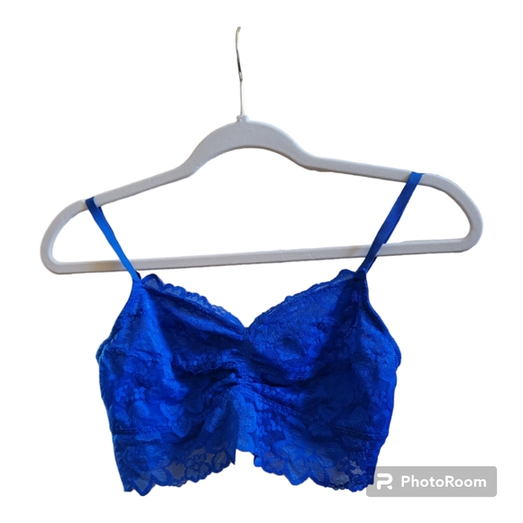 Victoria's Secret Pink Lace Bralette Blue Size M - Picture 1 of 12